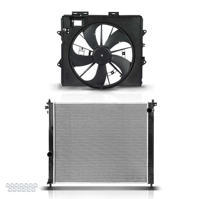 2 Pcs Radiator & Cooling Fan Assembly Kit