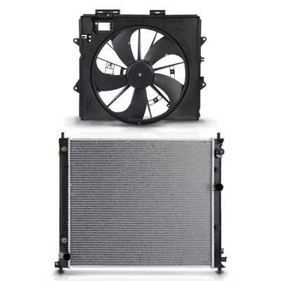 2 Pcs Radiator & Cooling Fan Assembly Kit