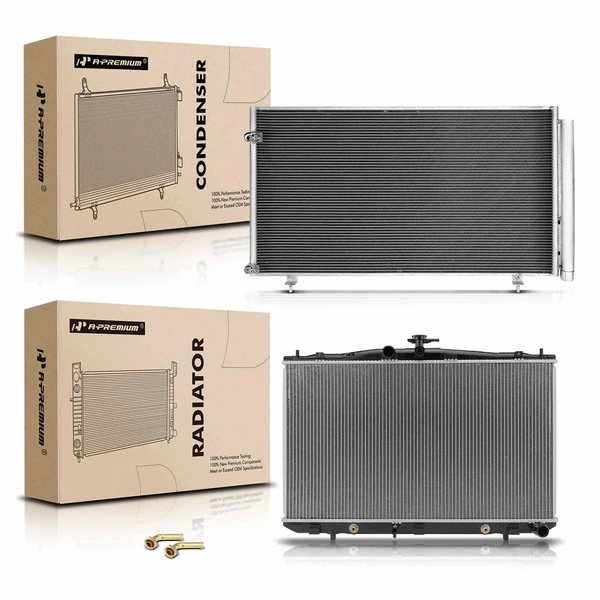 Radiator & AC Condenser Cooling Kit for Lexus RX350 10-15 Toyota Sienna 11-16