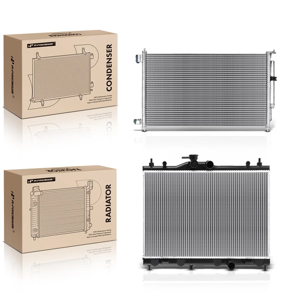 Radiator & AC Condenser Cooling Kit for Nissan Cube 2009-2014 L4 1.8L