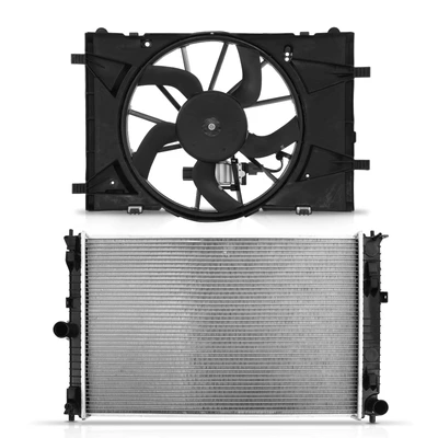 2 Pcs Radiator & Cooling Fan Assembly Kit