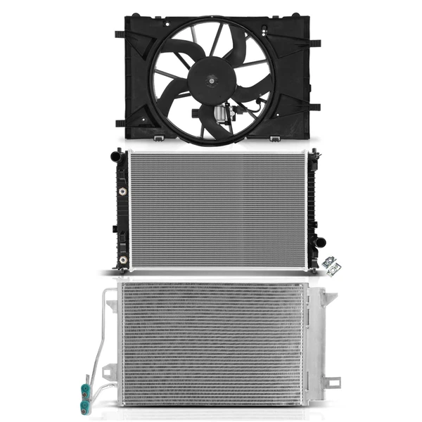 3 Pcs Radiator & AC Condenser & Cooling Fan Kit for Ford Fusion 2010-2012 Mercury