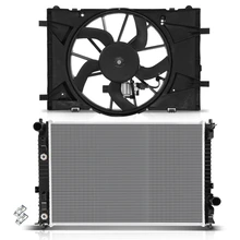 2 Pcs Radiator & Cooling Fan Assembly Kit for 2010-2011 Mercury Milan