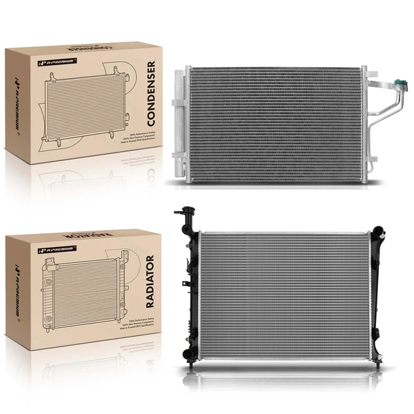 Radiator & AC Condenser Cooling Kit for Kia Forte Koup 2013 L4 2.0L 2.4L