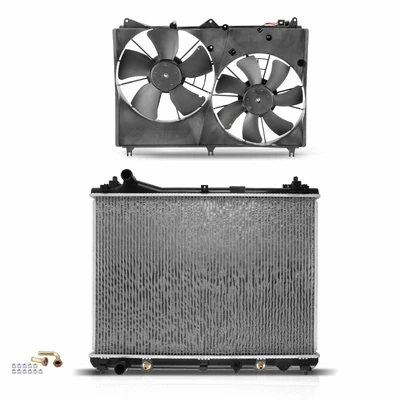 2 Pcs Radiator & Cooling Fan Assembly Kit