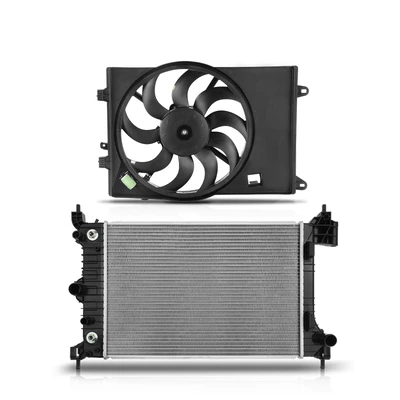 2 Pcs Radiator & Cooling Fan Assembly Kit