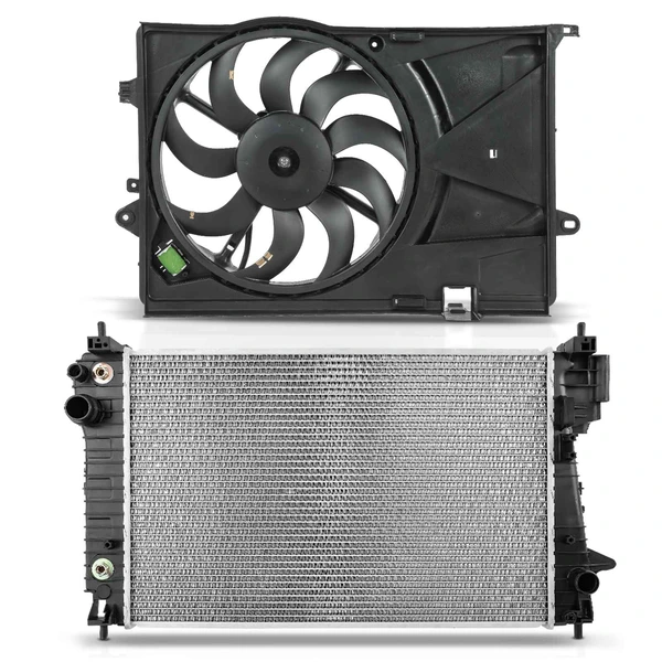 2 Pcs Radiator & Cooling Fan Assembly Kit for 2012-2020 Chevrolet Sonic