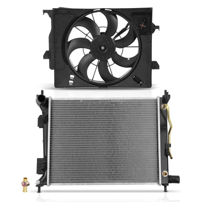 2 Pcs Radiator & Cooling Fan Assembly Kit