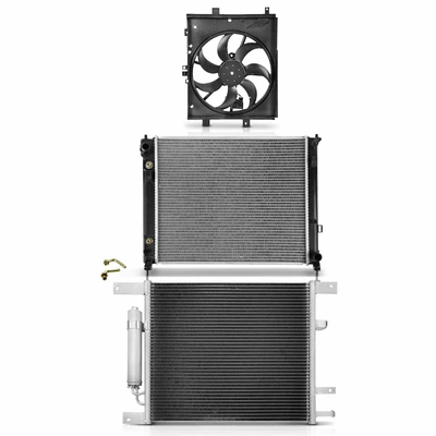 3 Pcs Radiator & AC Condenser & Cooling Fan Kit