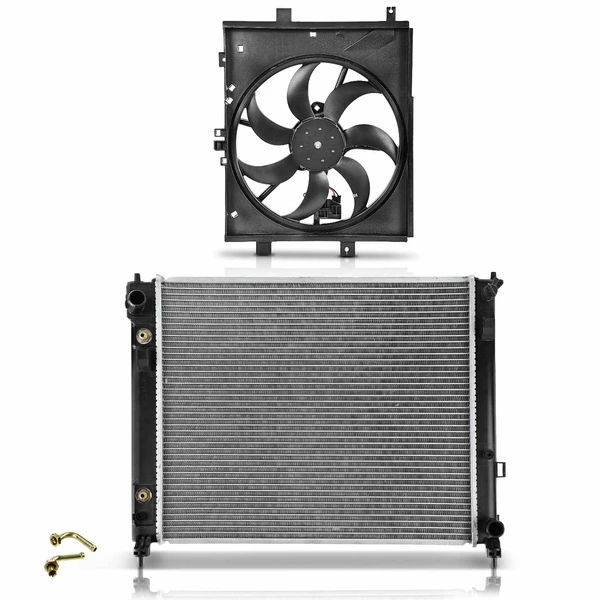 2 Pcs Radiator & Cooling Fan Assembly Kit for 2012-2019 Nissan Versa