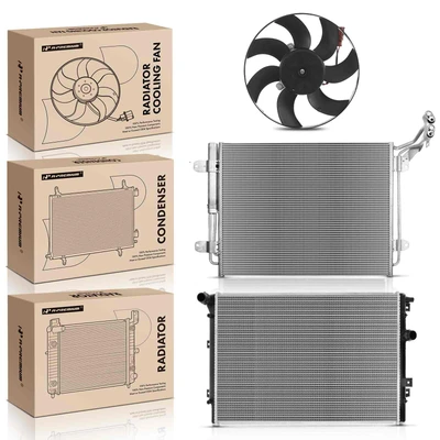 3 Pcs Radiator & AC Condenser & Cooling Fan Kit