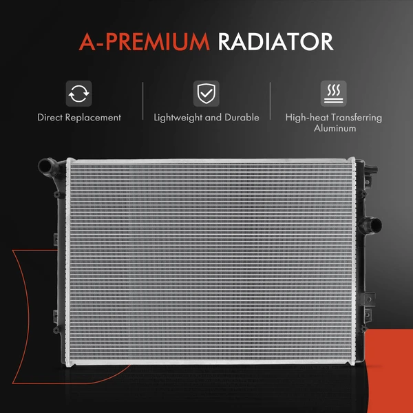 3 Pcs Radiator & AC Condenser & Cooling Fan Kit for Volkswagen Tiguan 2009-2015 L4 2.0L