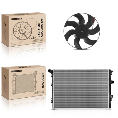 2 Pcs Radiator & Cooling Fan Assembly Kit