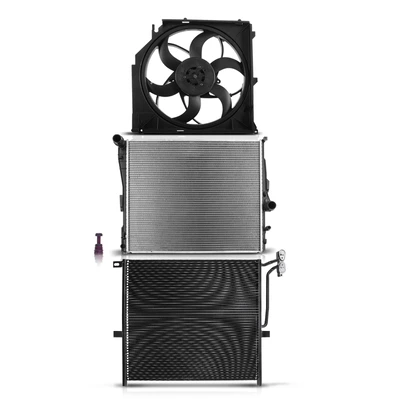 3 Pcs Radiator & AC Condenser & Cooling Fan Kit