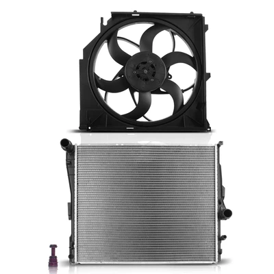 2 Pcs Radiator & Cooling Fan Assembly Kit