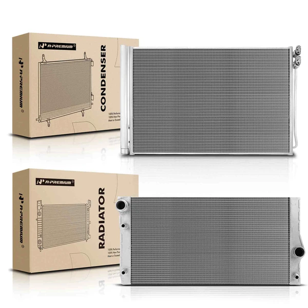 Radiator & AC Condenser Cooling Kit for BMW 535i 2011-2016 535i GT 740i 740Li