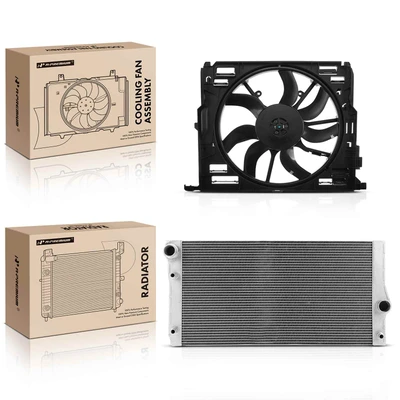 2 Pcs Radiator & Cooling Fan Assembly Kit