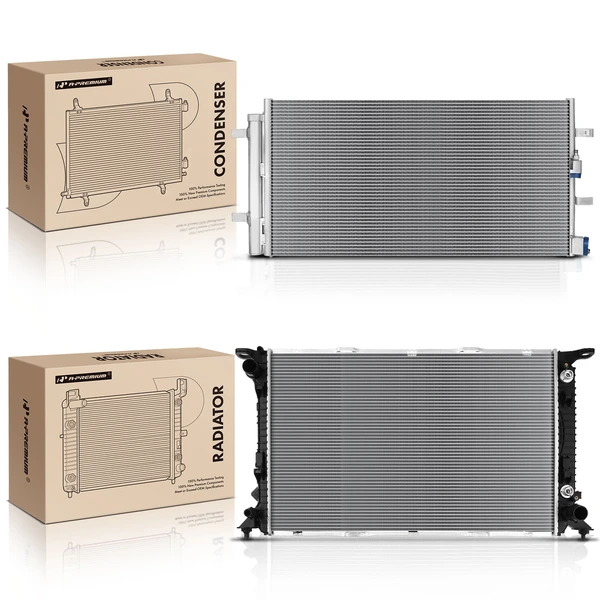 Radiator & AC Condenser Cooling Kit for Audi A5 Quattro Q5 S4 S5 Automatic