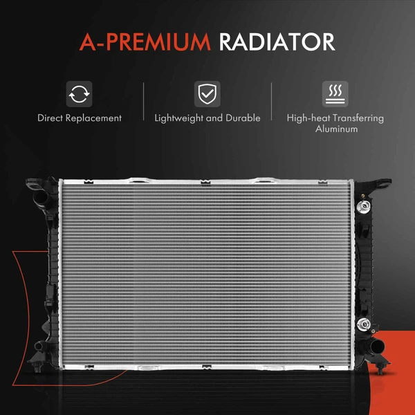 3 Pcs Radiator & AC Condenser & Cooling Fan Kit for Audi A5 Quattro Q5 S4 S5 Automatic