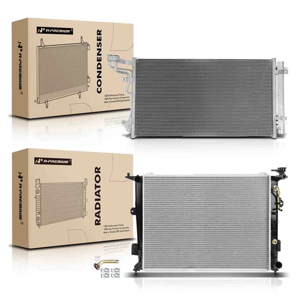 Radiator & AC Condenser Cooling Kit for Hyundai Equus 2011 V8 4.6L Automatic