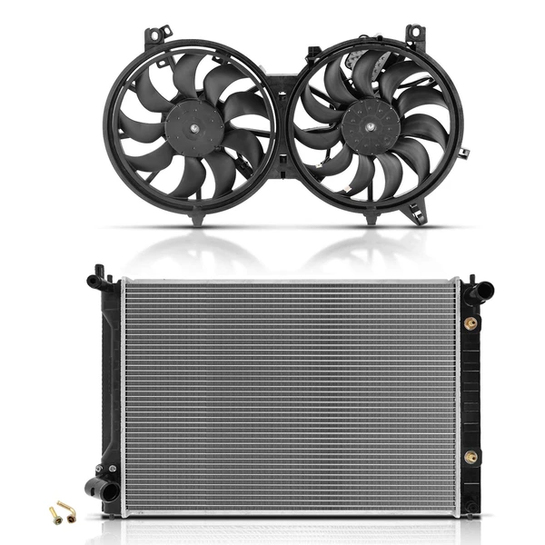 2 Pcs Radiator & Cooling Fan Assembly Kit for 2014-2019 INFINITI Q70