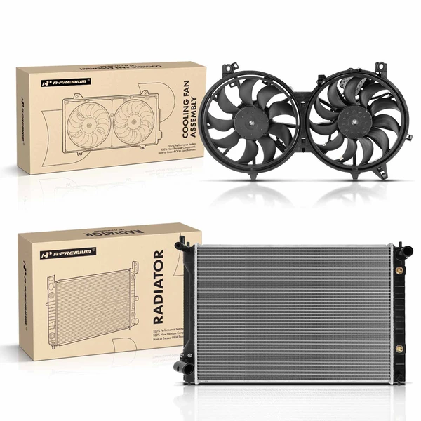 2 Pcs Radiator & Cooling Fan Assembly Kit for Infiniti Q70 2014-2019 V6 3.7L