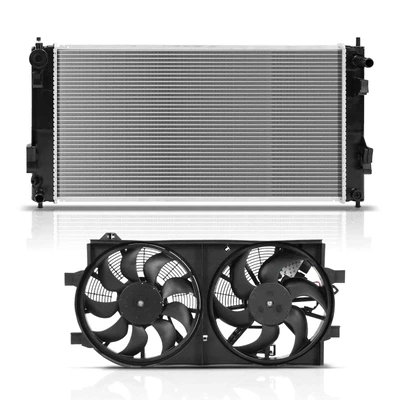 2 Pcs Radiator & Cooling Fan Assembly Kit