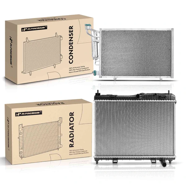 Radiator & AC Condenser Cooling Kit for Ford Fiesta 2011-2013 L4 1.6L Downflow