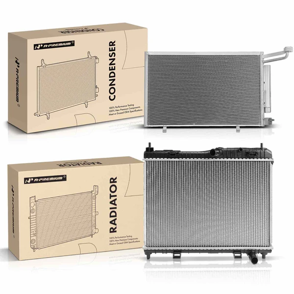 Radiator & AC Condenser Cooling Kit for Ford Fiesta 2014-2018 L4 1.6L Naturally