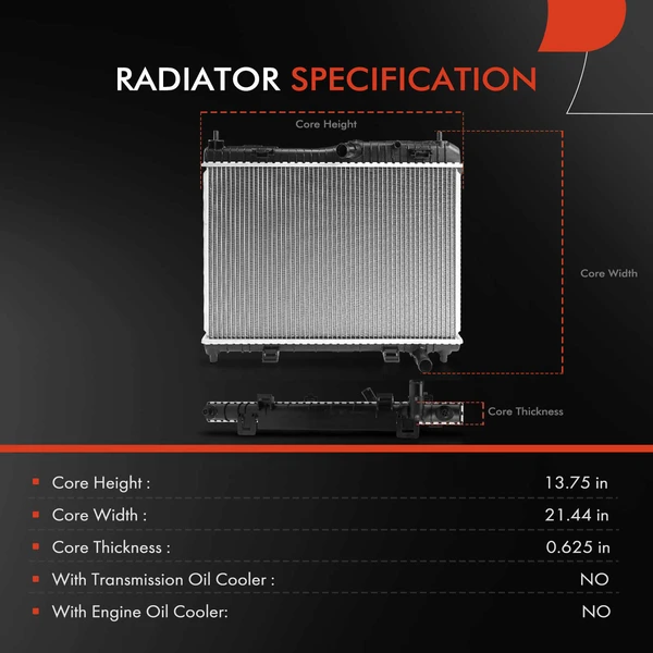 2 Pcs Radiator & Cooling Fan Assembly Kit for Ford Fiesta 2011-2017 L4 1.6L