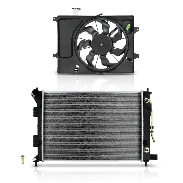 2 Pcs Radiator & Cooling Fan Assembly Kit for Hyundai Elantra 2011-2013 1.8L Sedan
