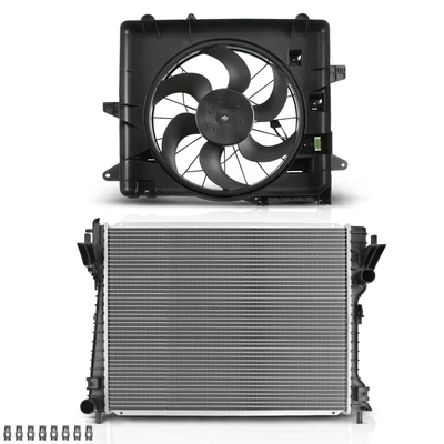 2 Pcs Radiator & Cooling Fan Assembly Kit