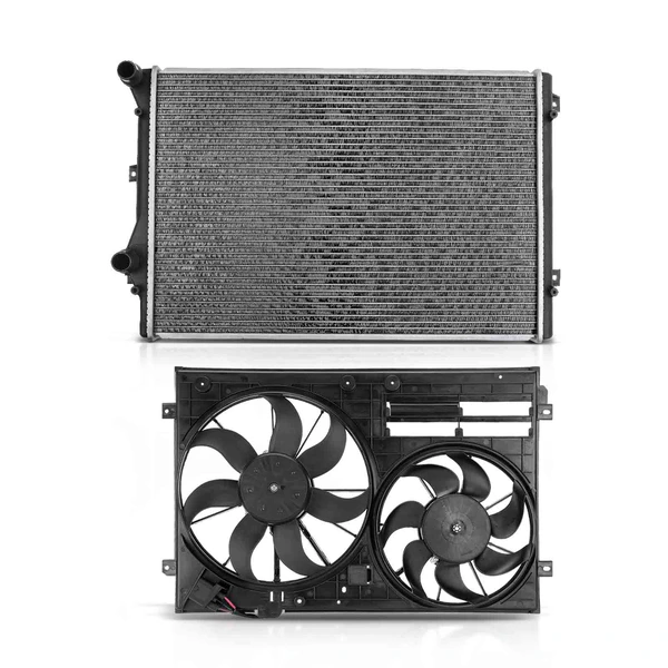 2 Pcs Radiator & Cooling Fan Assembly Kit for Volkswagen CC Jetta Passat