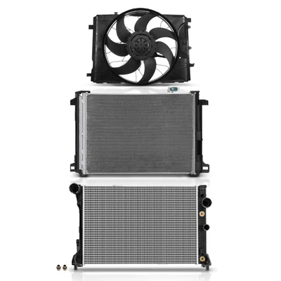 3 Pcs Radiator & AC Condenser & Cooling Fan Kit