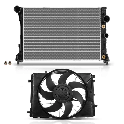 2 Pcs Radiator & Cooling Fan Assembly Kit