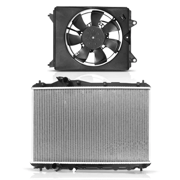 2 Pcs Radiator & Cooling Fan Assembly Kit for Honda Civic 12-15 1.8L Acura ILX 2.4L