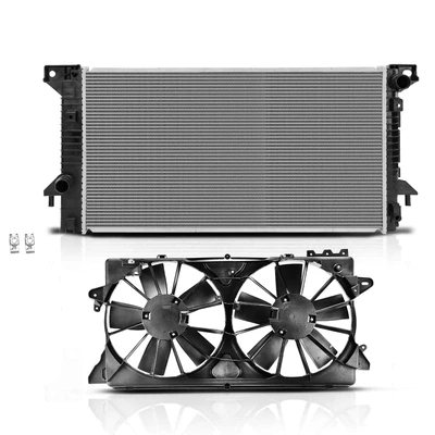 2 Pcs Radiator & Cooling Fan Assembly Kit