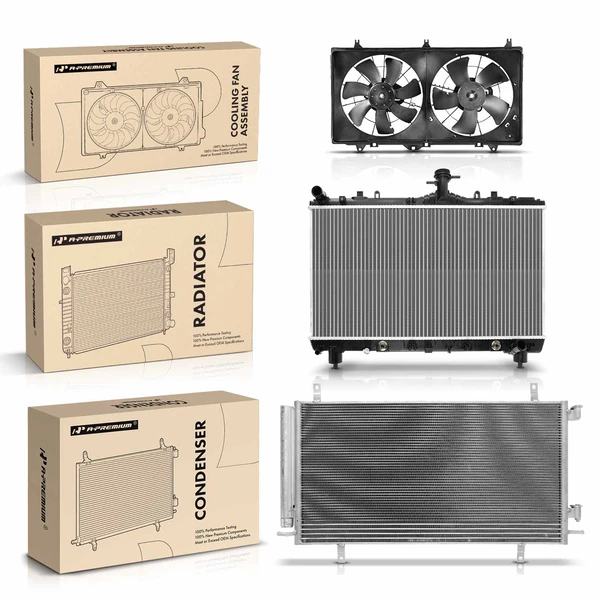 3 Pcs Radiator & AC Condenser & Cooling Fan Kit for Chevrolet Camaro 2012 V8 6.2L