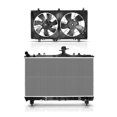 2 Pcs Radiator & Cooling Fan Assembly Kit