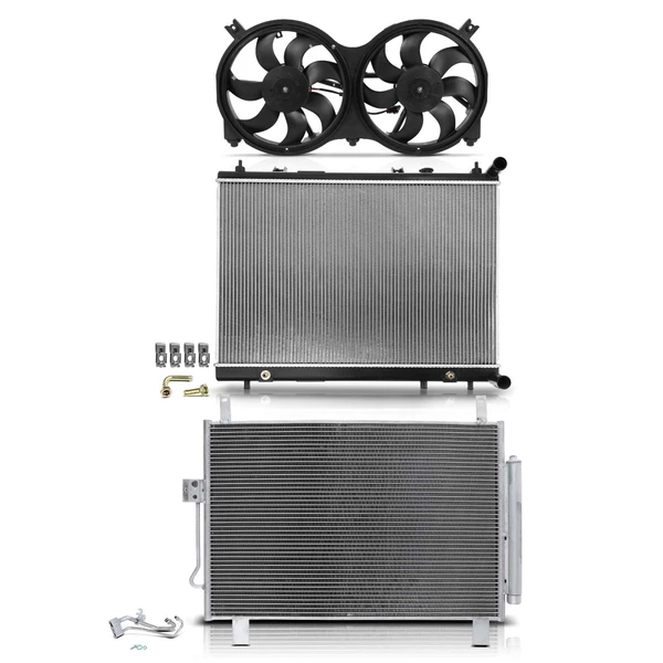 3 Pcs Radiator & AC Condenser & Cooling Fan Kit for INFINITI QX60 2014-2018 Nissan