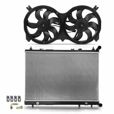 2 Pcs Radiator & Cooling Fan Assembly Kit
