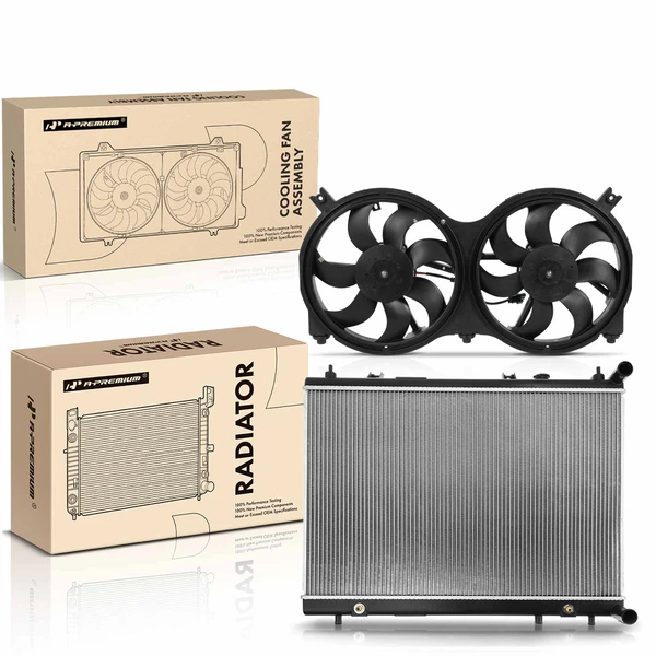 2 Pcs Radiator & Cooling Fan Assembly Kit for Nissan Pathfinder 13-19 INFINITI QX60 JX35
