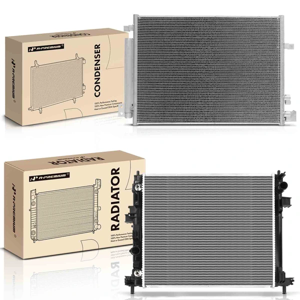 Radiator & AC Condenser Cooling Kit for Cadillac ATS 2013-2015 L4 2.5L