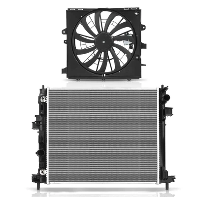 2 Pcs Radiator & Cooling Fan Assembly Kit