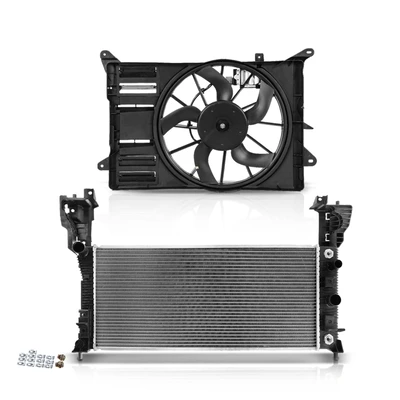 2 Pcs Radiator & Cooling Fan Assembly Kit