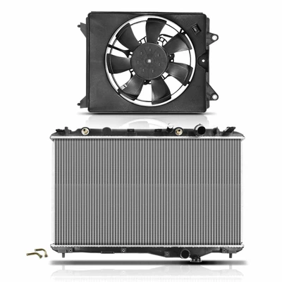 2 Pcs Radiator & Cooling Fan Assembly Kit