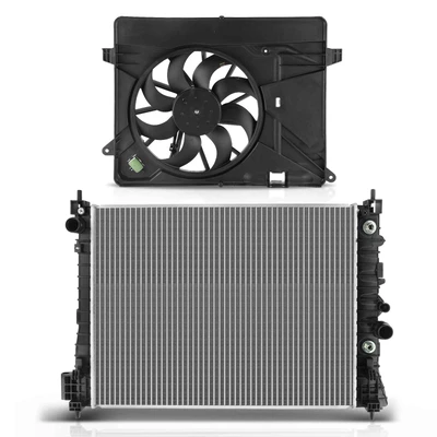 2 Pcs Radiator & Cooling Fan Assembly Kit