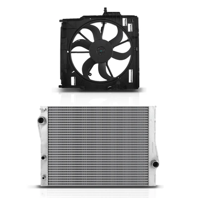 2 Pcs Radiator & Cooling Fan Assembly Kit