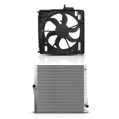 2 Pcs Radiator & Cooling Fan Assembly Kit