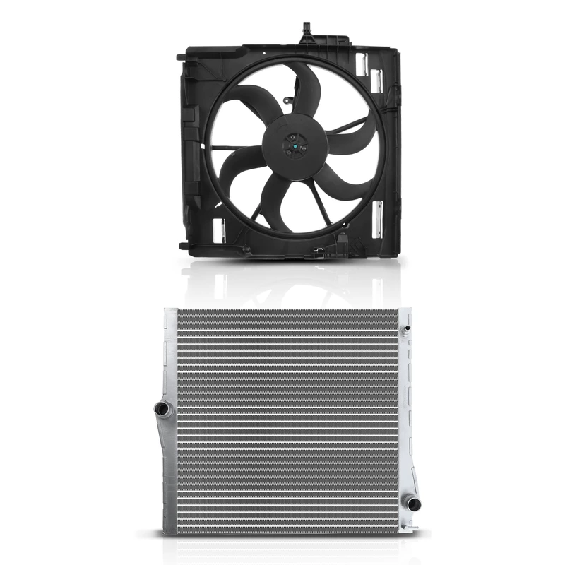 2 Pcs Radiator & Cooling Fan Assembly Kit for 2007-2010 BMW X5